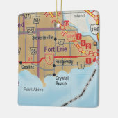 Fort Erie Ontario Map Keramisch Ornament (Links)