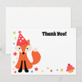 Fort fox verjaardagsfeest dank je briefje notitiekaartje (Voorkant / Achterkant)