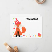 Fort fox verjaardagsfeest dank je briefje notitiekaartje (Voorkant / Achterkant in situ)