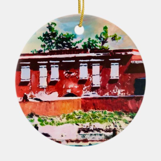 Fort Frederik Ceramic Circle Ornament (Voorkant)