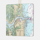 Fort George Inlet Florida Chart Keramisch Ornament (Links)