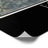 Fort Gibson Lake Oklahoma van Ruimtesatellietkaart Poster (Hoek)