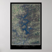 Fort Gibson Lake Oklahoma van Ruimtesatellietkaart Poster (Voorkant)