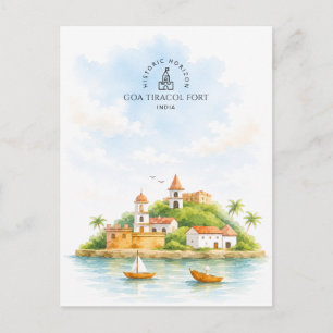Fort Goa Tiracol, India   Architectuur Landschap Briefkaart