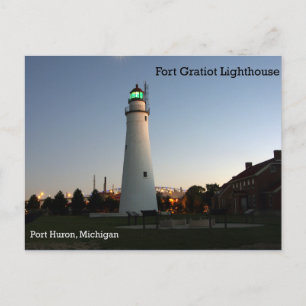 Fort Gratiot Lighthouse schemkpas Briefkaart