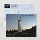 Fort Gratiot Lighthouse schemkpas Briefkaart (Voorkant / Achterkant)