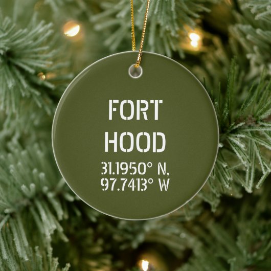 Fort Hood Latitude Longitude, op maat gemaakt Keramisch Ornament (Boom)
