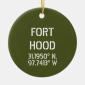 Fort Hood Latitude Longitude, op maat gemaakt Keramisch Ornament (Voorkant)