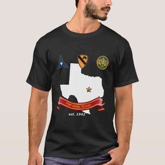 Fort Hood militaire basis legerpost bij een TX T-shirt (Voorkant)