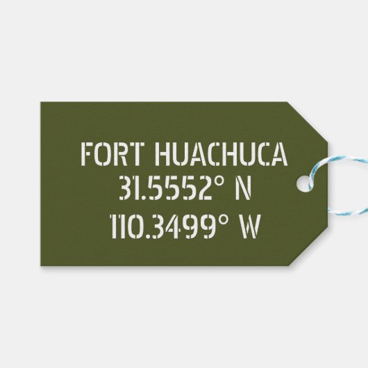 Fort Huachuca Breedtegraad Lengtegraad  Cadeaulabel (Voorkant (Horizontaal))