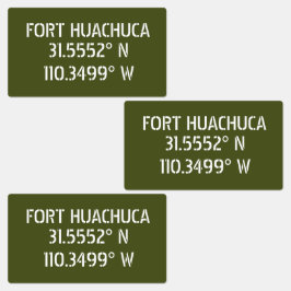 Fort Huachuca Breedtegraad Lengtegraad Waterdicht Labels