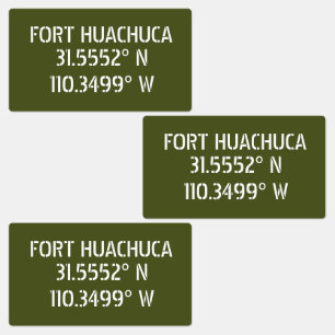 Fort Huachuca Breedtegraad Lengtegraad Waterdicht Labels