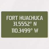 Fort Huachuca Breedtegraad Lengtegraad Waterdicht Labels (Design 1)