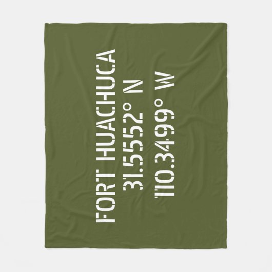 Fort Huachuca Latitude Longitude Fleece Deken (Voorkant)