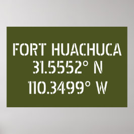 Fort Huachuca Latitude Longitude Poster