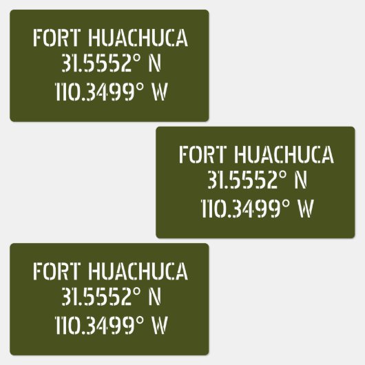 Fort Huachuca Latitude Longitude Waterdicht Labels (Groep)