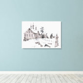 Fort Hunter Schuur Schets / Kunstenaar Larry Lerew Canvas Afdruk (Insitu (Houten vloer))