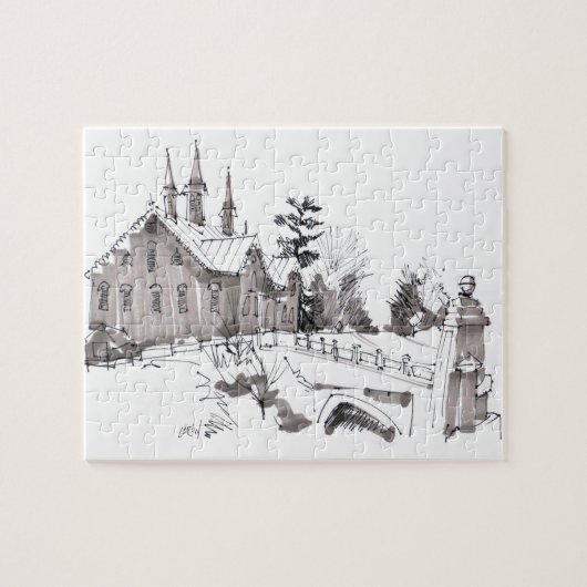 Fort Hunter Schuur Schets / Kunstenaar Larry Lerew Legpuzzel (Horizontaal)