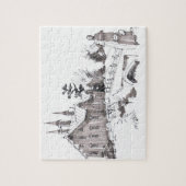 Fort Hunter Schuur Schets / Kunstenaar Larry Lerew Legpuzzel (Verticaal)