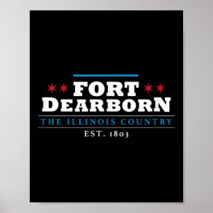 Fort Illinois Oorlog 1812 Lake Michigan Potawatomi Poster