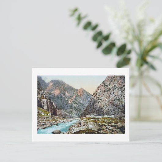 Fort in Dariel Ravine, Kaukasus, Rusland Briefkaart (Staand voorkant)