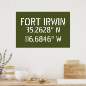Fort Irwin Breedtegraad Lengtegraad   Poster (Keuken)