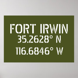 Fort Irwin Breedtegraad Lengtegraad   Poster