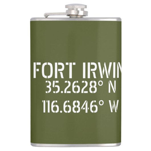 Fort Irwin Latitude Longitude Heupfles (Voorkant)