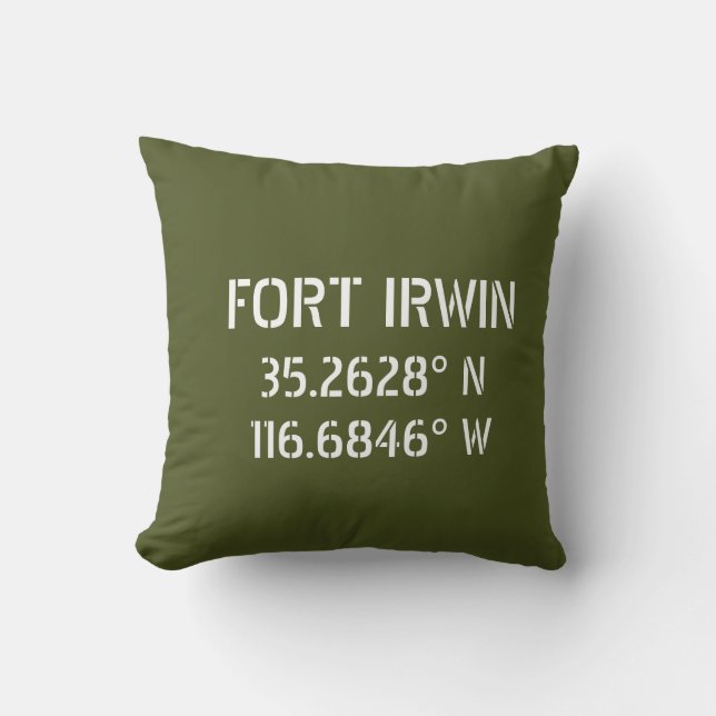 Fort Irwin Latitude Longitude Kussen (Voorkant)