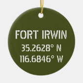Fort Irwin Latitude Longitude, op maat gesneden Keramisch Ornament (Voorkant)