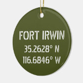 Fort Irwin Latitude Longitude, op maat gesneden Keramisch Ornament (Links)