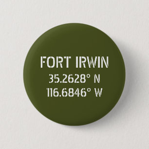 Fort Irwin Latitude Longitude Ronde Button 5,7 Cm