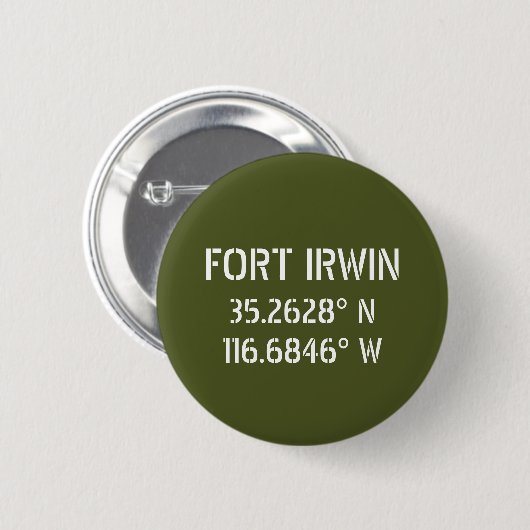 Fort Irwin Latitude Longitude Ronde Button 5,7 Cm (Voorkant /achterkant)