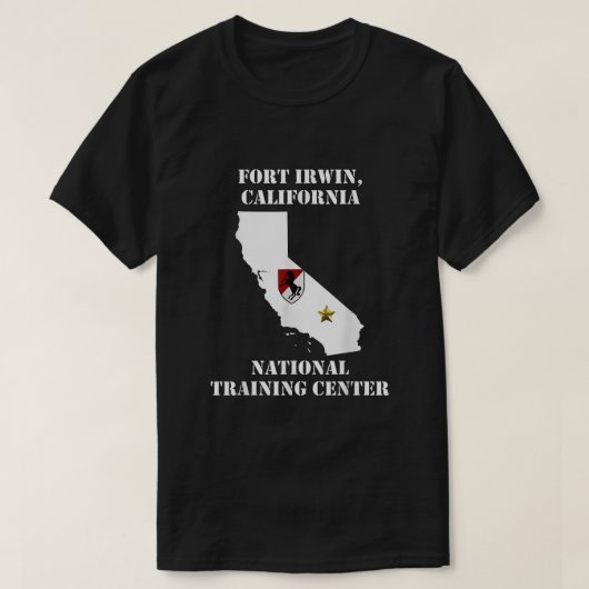 Fort Irwin Militaire Legerpost in Californië T-shirt (Design voorkant)