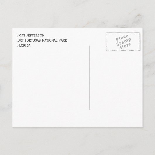 Fort Jefferson Dry Tortugas Briefkaart (Achterkant)