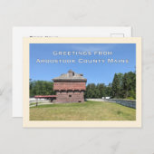 Fort Kent Blockhouse Aroostook County Maine Briefkaart (Voorkant / Achterkant)