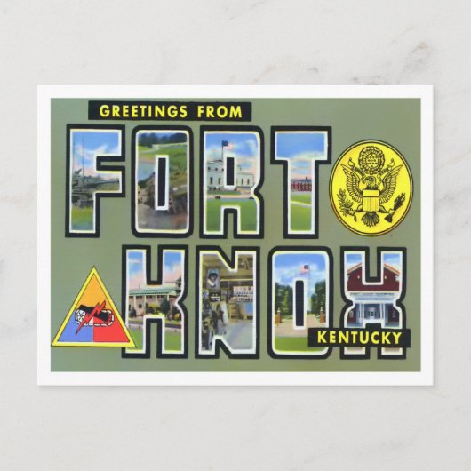 Fort Knox, Kentucky Big Letters Briefkaart (Voorkant)