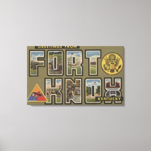 Fort Knox, Kentucky - Grote lettertjes Canvas Afdruk (Voorkant)