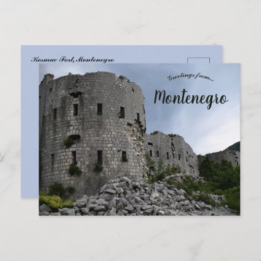 Fort Kosmač Montenegro Briefkaart (Voorkant / Achterkant)
