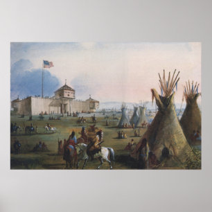 Fort Laramie, Sublette Fort, Fort William, Miller Poster