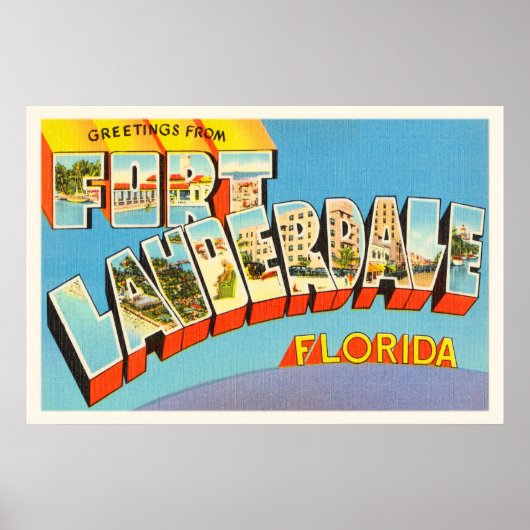 Fort Lauderdale #2 Florida FL Old Travel Souvenir Poster (Voorkant)
