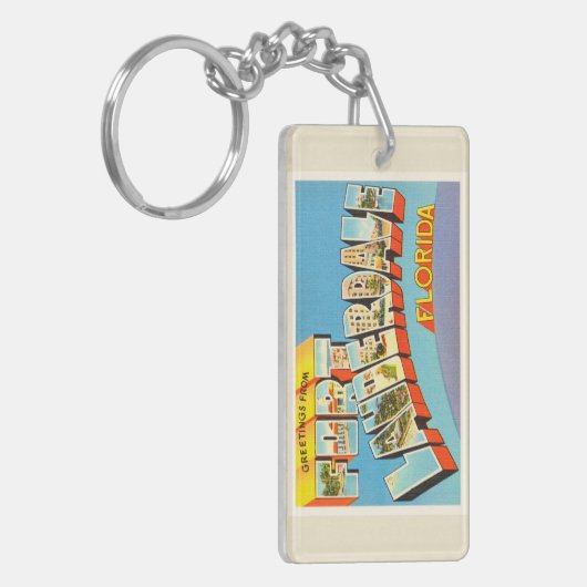 Fort Lauderdale #2 Florida FL Old Travel Souvenir Sleutelhanger (Voorkant Links)