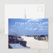 Fort Lauderdale Beach Cabanas Retro Travel Afbeeld Briefkaart (Voorkant / Achterkant)