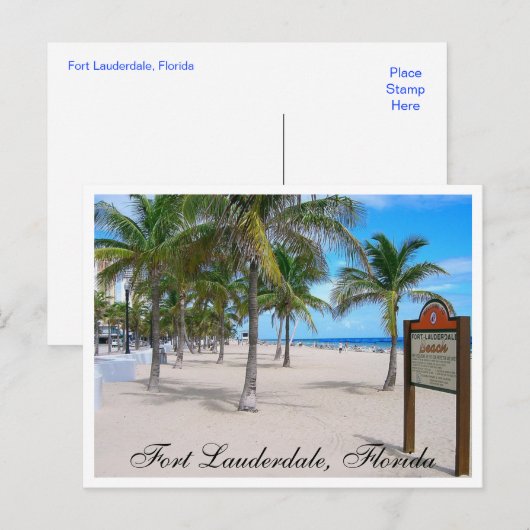 Fort Lauderdale Beach Florida Post Card Briefkaart (Voorkant / Achterkant)