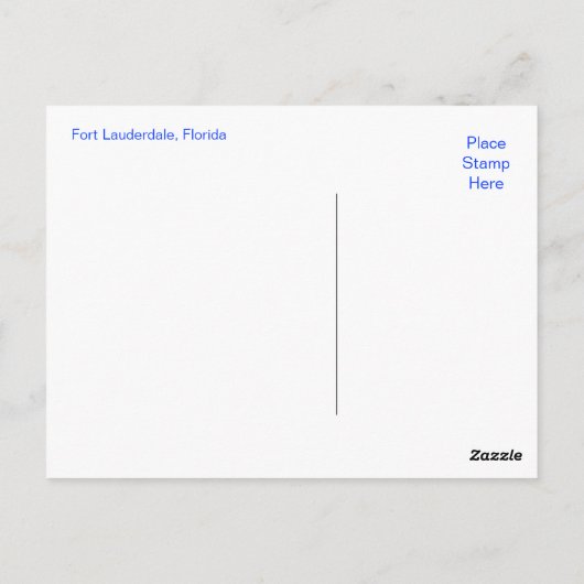 Fort Lauderdale Beach Florida Post Card Briefkaart (Achterkant)