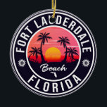 Fort Lauderdale Beach Florida Retro Sunset 60s Keramisch Ornament<br><div class="desc">Fort Lauderdale Florida - Retro Tropical Palm Tree 60s Het  ontwerp van Souvenirs maakt een geweldig kerstcadeau of kerstcadeau voor fans van Fort Lauderdale Beach. Het retro zomervibe ontwerp is een perfect cadeau voor reisliefhebbers en liefhebbers van tropische bestemmingen.</div>