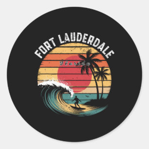 Fort Lauderdale Beach Florida Strand Surfen Ronde Sticker