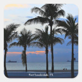 Fort Lauderdale Beach, Florida Vierkante Sticker (Voorkant)