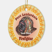 Fort Lauderdale brandweerman Keramisch Ornament (Links)