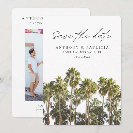 Fort Lauderdale Bruiloft Florida Save the Date Kaart (Voorkant / Achterkant)